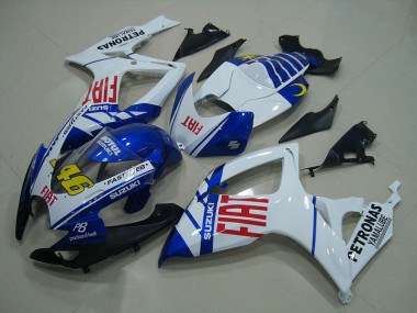 Affordable 2006-2007 Blue White Fiat 46 Suzuki GSXR750 Moto Fairings Canada