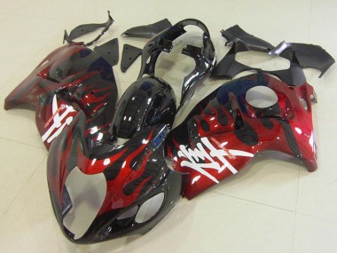 Affordable 1996-2007 Black Red Flame Suzuki GSXR1300 Hayabusa Bike Fairings Canada