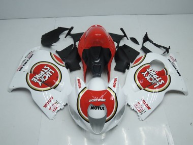 Affordable 1996-2007 White Red Lucky Strike Motul Suzuki GSXR1300 Hayabusa Replacement Motorcycle Fairings Canada