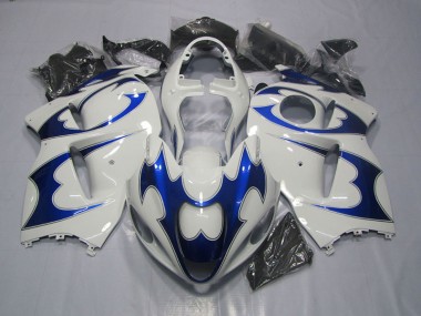 Affordable 1996-2007 White Blue Suzuki GSXR1300 Hayabusa Bike Fairing Kit Canada