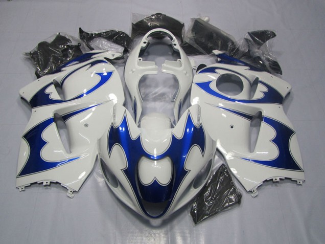 Affordable 1996-2007 White Blue Suzuki GSXR1300 Hayabusa Bike Fairing Kit Canada