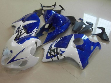 Affordable 1996-2007 Blue White Suzuki GSXR1300 Hayabusa Moto Fairings Canada