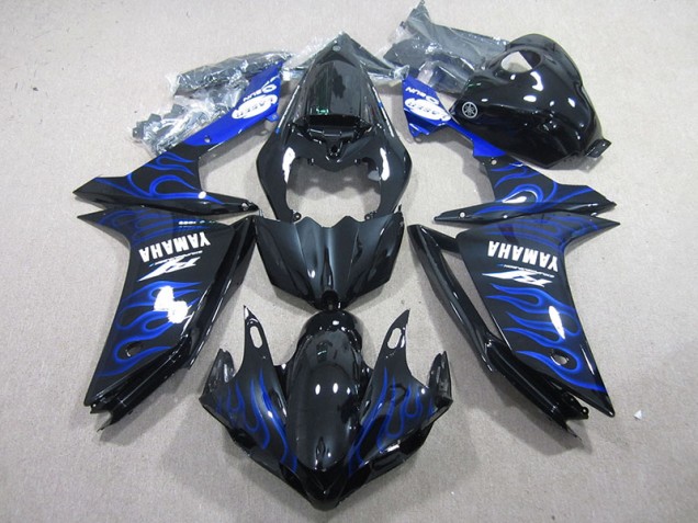 Affordable 2007-2008 Black with Blue Flame Yamaha YZF R1 Motorcycle Fairing Kit Canada Affordable 2007-2008 Black with Blue Flame Yamaha YZF R1 Motorcycle Fairing Kit Canada