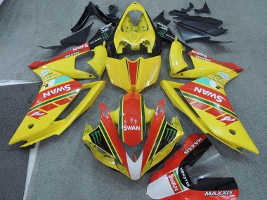 Affordable 2007-2008 Yellow Red Swan Yamaha YZF R1 Moto Fairings Canada