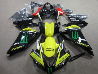 Affordable 2007-2008 Black Yellow Motul Leovince Yamaha YZF R1 Motorcycle Fairings Kit Canada