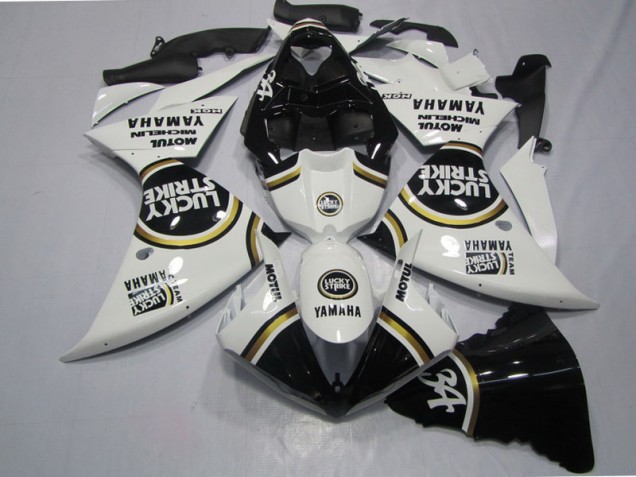 Affordable 2009-2011 Black White Lucky Strike Yamaha YZF R1 Motorcycle Fairings Kits Canada