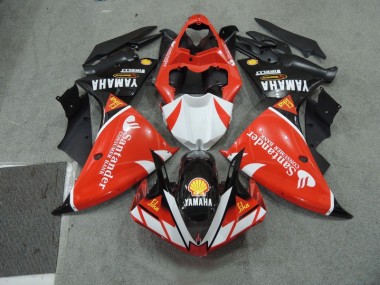 Affordable 2009-2011 Black White Santander Red Yamaha YZF R1 Motorcycle Fairing Kits Canada