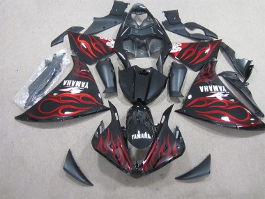 Affordable 2012-2014 Black Red Flame Yamaha YZF R1 Motor Fairings Canada