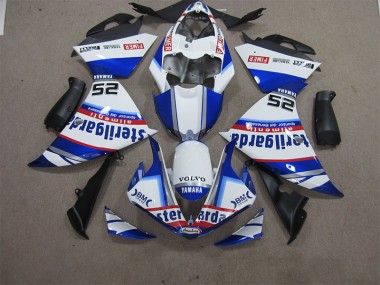 Affordable 2012-2014 White Blue Volvo Sterilgarda 25 Yamaha YZF R1 Motorcycle Fairings Kit Canada