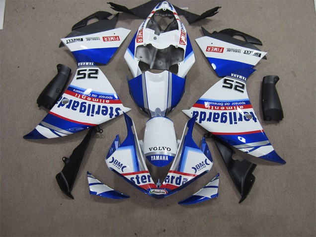 Affordable 2012-2014 White Blue Volvo Sterilgarda 25 Yamaha YZF R1 Motorcycle Fairings Kit Canada Affordable 2012-2014 White Blue Volvo Sterilgarda 25 Yamaha YZF R1 Motorcycle Fairings Kit Canada