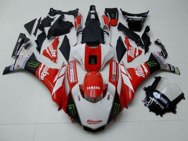 Affordable 2015-2019 Red White Monster Yamaha YZF R1 Moto Fairings Canada