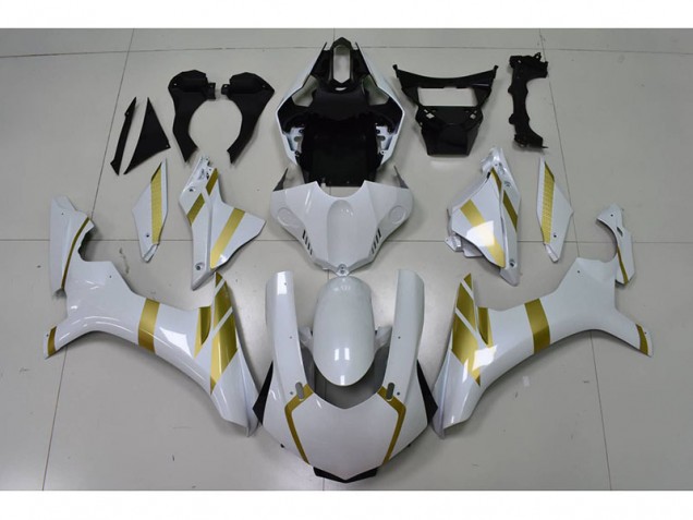 Affordable 2015-2019 White with Gold Decal Yamaha YZF R1 Motor Fairings Canada