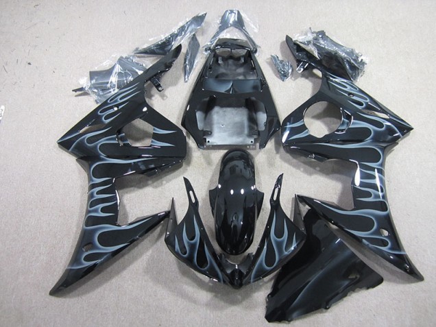 Affordable 2003-2005 Black with Flame Yamaha YZF R6 Motorcyle Fairings Canada