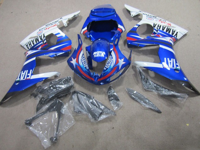 Affordable 2003-2005 Blue White Motul Fiat Yamaha YZF R6 Motorcylce Fairings Canada