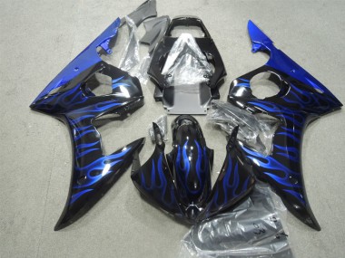 Affordable 2003-2005 Black Blue Flame Yamaha YZF R6 Bike Fairings Canada