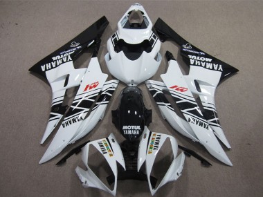 Affordable 2006-2007 Black White Motul Yamaha YZF R6 Bike Fairings Canada