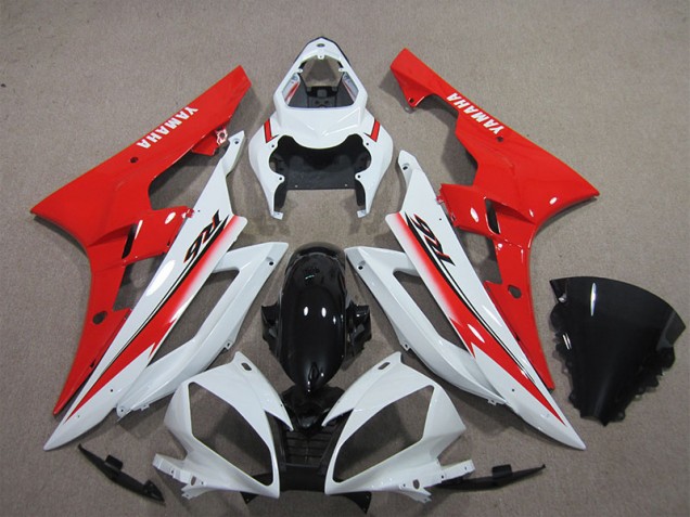Affordable 2006-2007 White Black Red Yamaha YZF R6 Replacement Motorcycle Fairings Canada Affordable 2006-2007 White Black Red Yamaha YZF R6 Replacement Motorcycle Fairings Canada