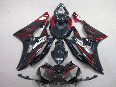Affordable 2006-2007 Black Red Flame Yamaha YZF R6 Motorcycle Bodywork Canada