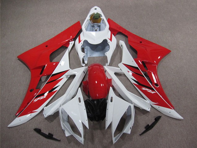 Affordable 2006-2007 Red White Yamaha YZF R6 Motorcycle Replacement Fairings Canada Affordable 2006-2007 Red White Yamaha YZF R6 Motorcycle Replacement Fairings Canada