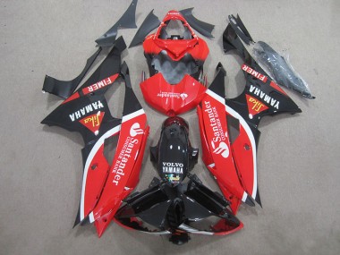 Affordable 2008-2016 Black Red White Santander Yamaha YZF R6 Bike Fairings Canada
