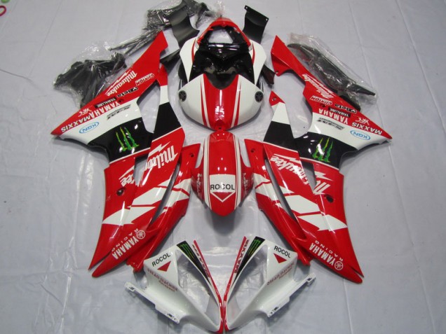 Affordable 2008-2016 Red White Rocol Yamaha YZF R6 Motorcycle Fairings Kits Canada Affordable 2008-2016 Red White Rocol Yamaha YZF R6 Motorcycle Fairings Kits Canada